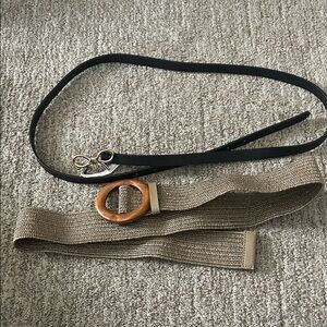 Women’s 2X Black and Tan Belts with Unique Buckles (new without tags)